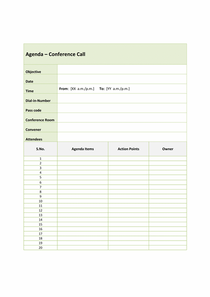 conference call template