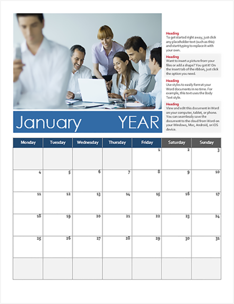 Vertical calendar (Monday start) Vertical calendar (Monday start)