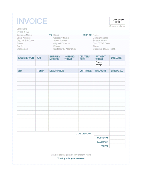 template billing invoice