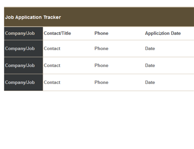 job application template microsoft word