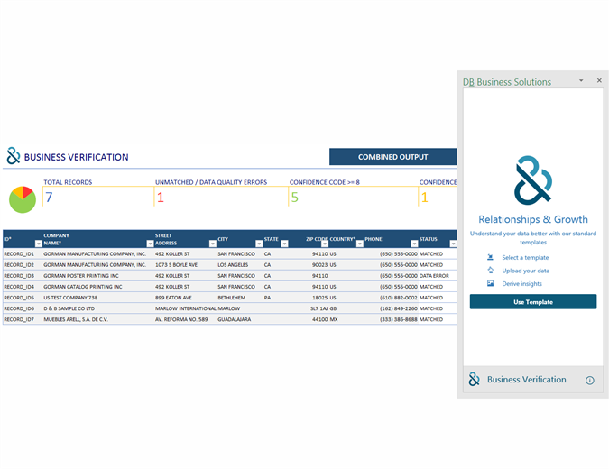 D&B Business Verification D&B Business Verification