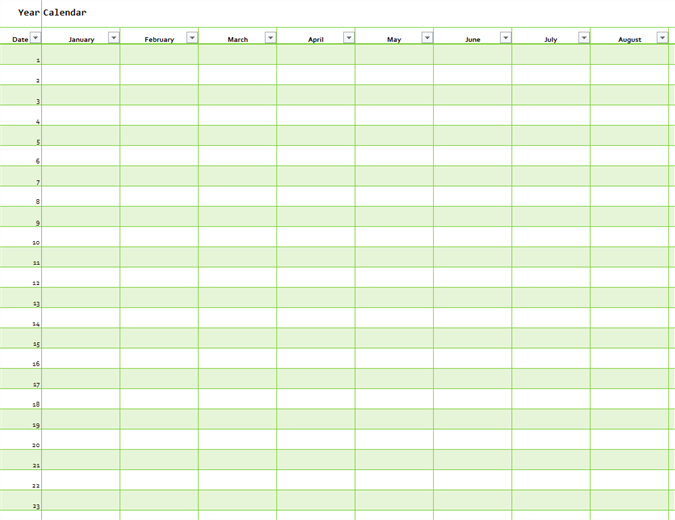 Any Year Calendar vertical 