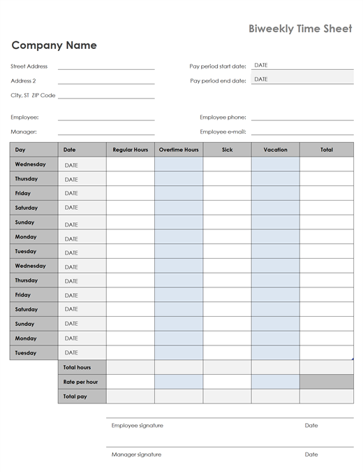 Holiday Chart Excel Template