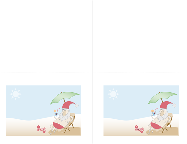 Party invitation (Summer Santa design, 2 per page, A2 size) Party invitation (Summer Santa design, 2 per page, A2 size)