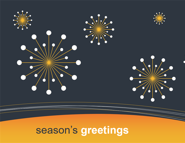 Technology business holiday greeting card (half-fold) Technology business holiday greeting card (half-fold)