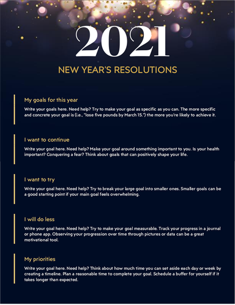 New Year Goal Template from omextemplates.content.office.net