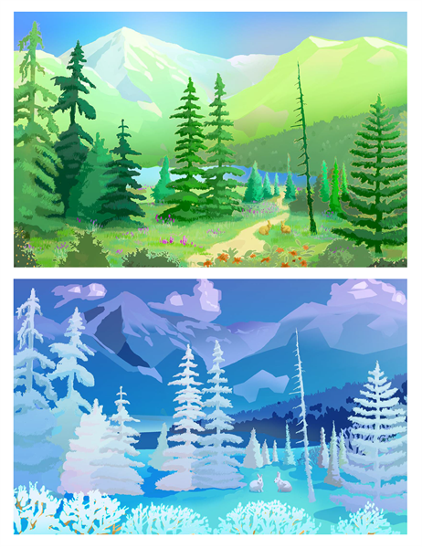 Wilderness scenes greeting cards (half-fold) Wilderness scenes greeting cards (half-fold)