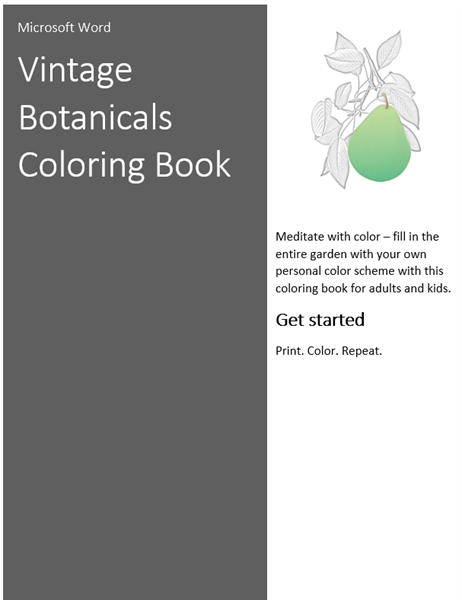 Vintage botanicals coloring book Vintage botanicals coloring book
