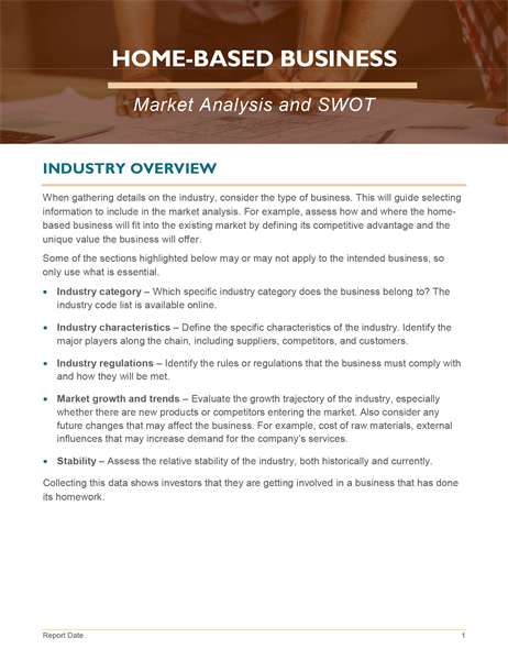 Home business market analysis and SWOT Home business market analysis and SWOT