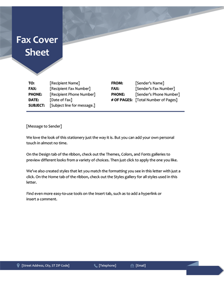 Fax Template Google Docs