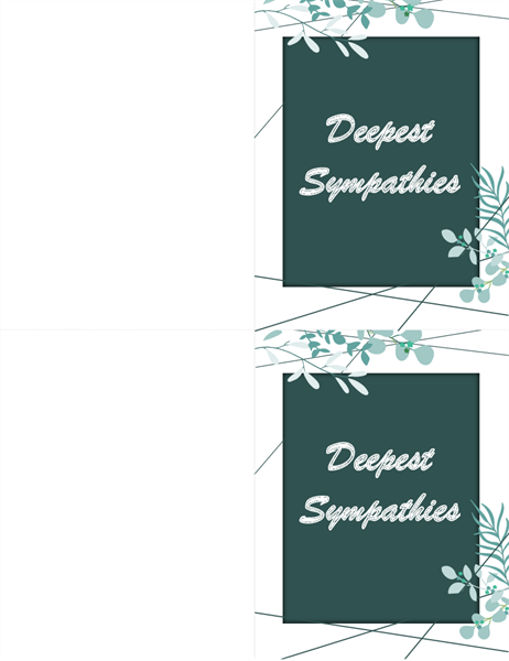 Green sympathy card Green sympathy card