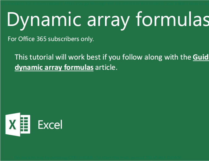 Dynamic array formulas tutorial Dynamic array formulas tutorial