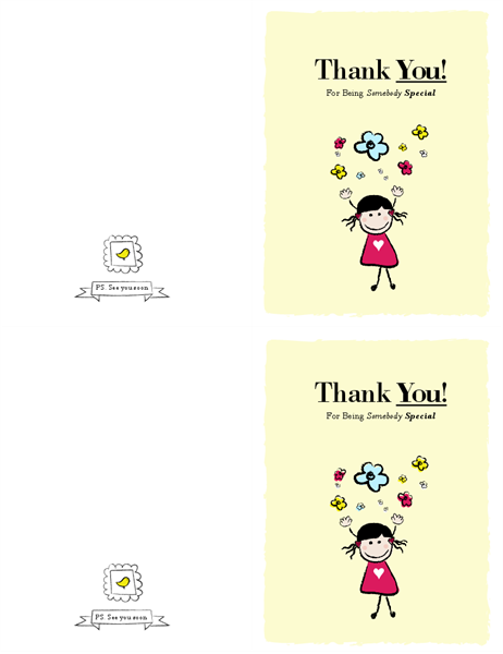 Little girl thank you card Little girl thank you card