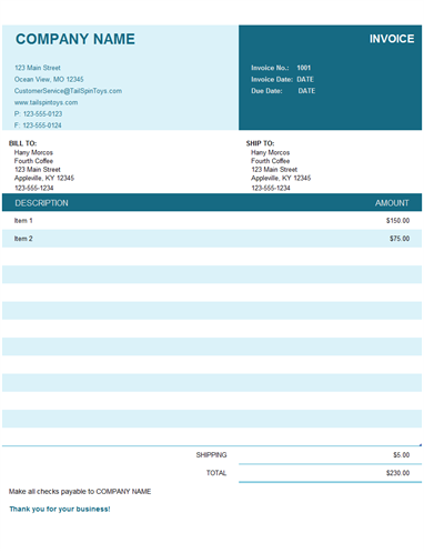 Verwonderend Basic invoice NZ-77