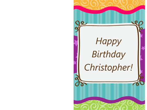 Birthday card - stars and stripes (kids, half-fold) Birthday card - stars and stripes (kids, half-fold)