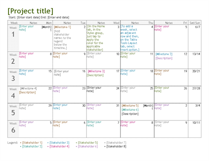 Milestone Chart Excel Template