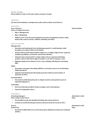 resume for recent college graduate new college grad resume