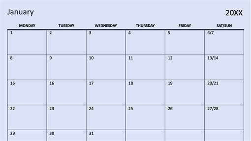 Excel Calendar Template Free Download