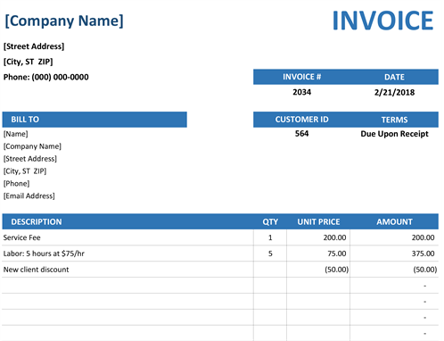 Invoice Service Template Free