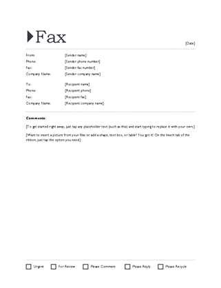 fax cover office templates