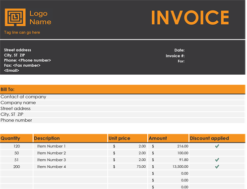 Sample Invoice Format In Word Free Download