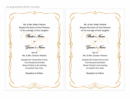Wedding invitations (Heart Scroll design A7 size 2 per page) Wedding invitations (Heart Scroll design A7 size 2 per page)