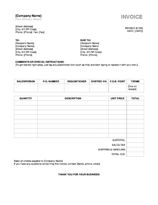 ms word invoice template
 Invoices - Office.com