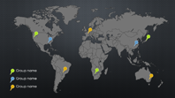 Map pins infographic (Mesh theme, widescreen)