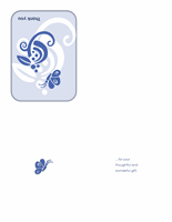 Thank you card (with butterfly, quarter-fold)