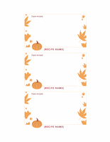 Thanksgiving recipe cards (pumpkin, 3 per page)