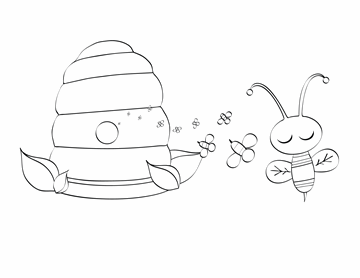 Coloring sheet (bumble bee design)