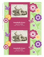 Photo birth announcement cards (flowers design)