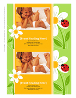 Invitations with space for photo (ladybug design)