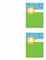 Thank you cards (Clouds design, 2 per page)