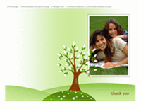 Photo greeting card (tree design, half-fold)