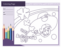 St. Patrick's Day coloring sheet (Leprechaun design)