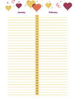 Birthday and anniversary calendar