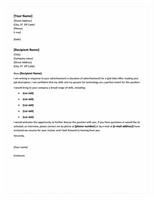 Cover letter for resume word document