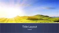 Blue banded nature presentation with mountain sunrise photo (widescreen)