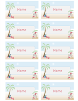 Gift tags or place cards (Summer Santa design)