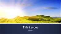 Blue banded nature presentation with mountain sunrise photo (widescreen)