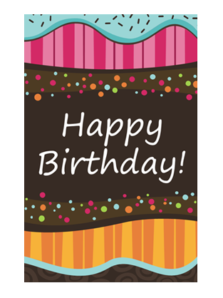 Birthday card - dots and stripes (kids, half-fold) Birthday card - dots and stripes (kids, half-fold)