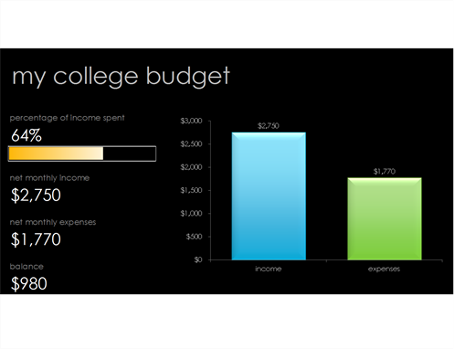 My college budget My college budget