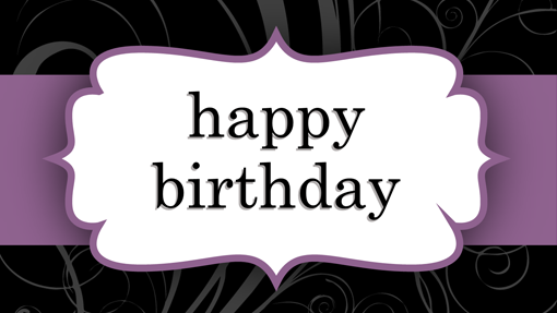 Birthday card (Purple Ribbon design, half-fold) Birthday card (Purple Ribbon design, half-fold)