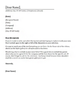 Covering letter template word