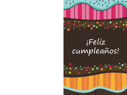 Tarjeta de cumpleaños con puntos y rayas (niños, plegada)