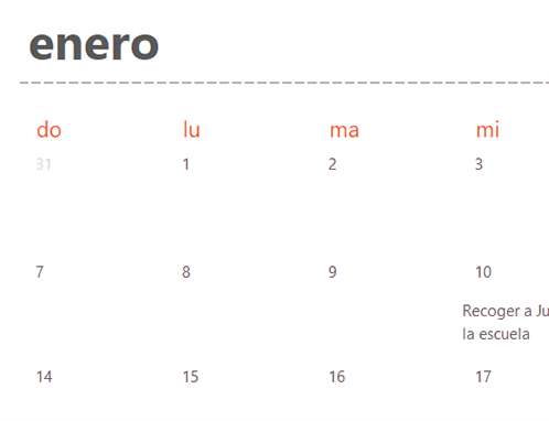Pestañas de calendario permanente (blanco)