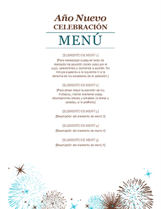 Menú de fiesta Menú de fiesta