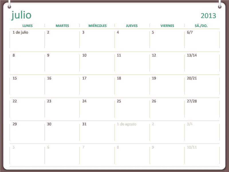 Calendario académico 2013-2014 (julio) Calendario académico 2013-2014 (julio)