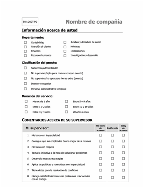 Formulario de comentarios acerca de la supervisión Formulario de comentarios acerca de la supervisión